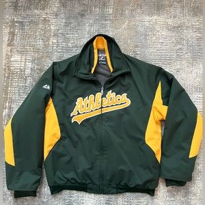 Women’s Vintage Oakland Athletics A's Dugout Jacket Size L Authentic Majestic